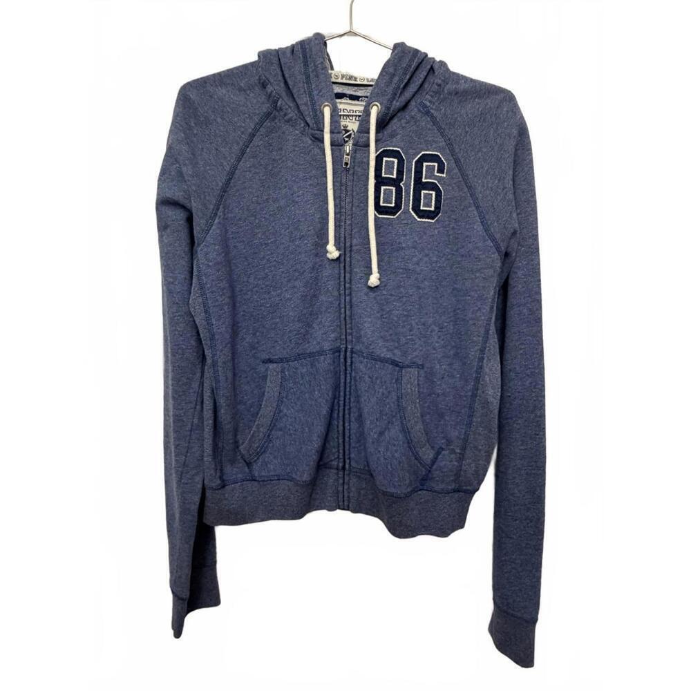Victoria's Secret PINK full-zip hoodie In blue‎ size Large